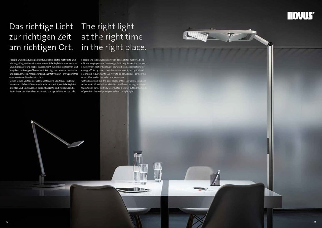 Rudi Schubert, Schubert-Fotografie, Studio für professionelle Werbefotografie, junges kreatives Team, Werbefotografie Münster, Werbefotografie Osnabrück, Werbefotografie, Stillleben, Still-Life, Produktfotografie, Objektfotografie, Novus Attenzia Leuchten, LED, Beleuchtung, Lampen, Lichttechnik, Bürolampen, Bürobeleuchtung