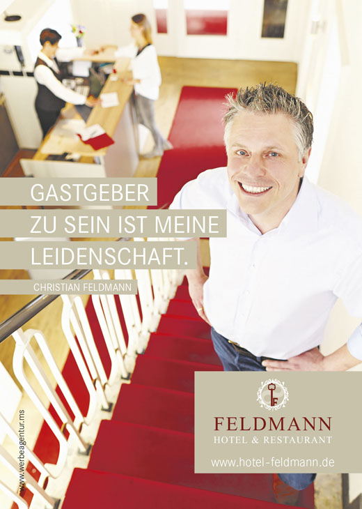 Rudi Schubert, Schubert-Fotografie, Studio für professionelle Werbefotografie, junges kreatives Team, Werbefotografie Münster, Werbefotografie Osnabrück, Werbefotografie, Porträtfotografie, Porträt, Imagefotografie, Feldmann Kampagne, Feldmann Hotel Restaurant, Hotel Feldmann, Gastronomie