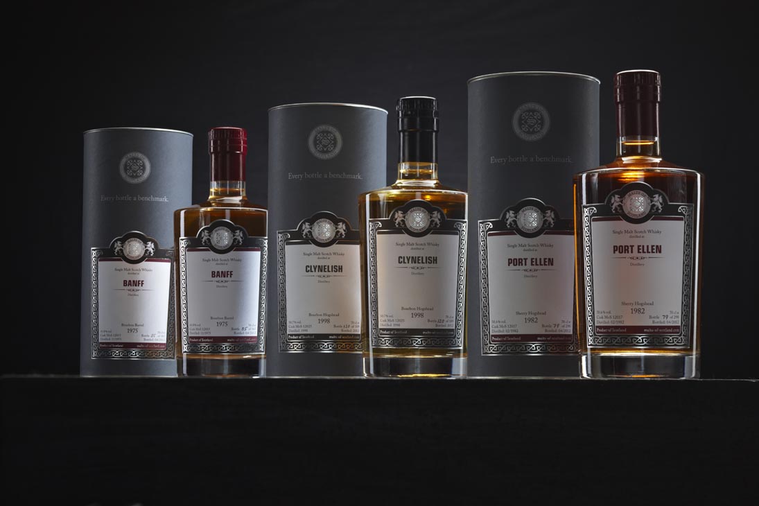 Rudi Schubert, Schubert-Fotografie, Studio für professionelle Werbefotografie, junges kreatives Team, Werbefotografie Münster, Werbefotografie Osnabrück, Werbefotografie, Stillleben, Still-Life, Produktfotografie, Objektfotografie, Malts of Scotland, Whisky, Scotch, Single Malt, Destille, Brennerei, Banff, Clynelish, Port Ellen, Whisky Bottle, Whiskyglas