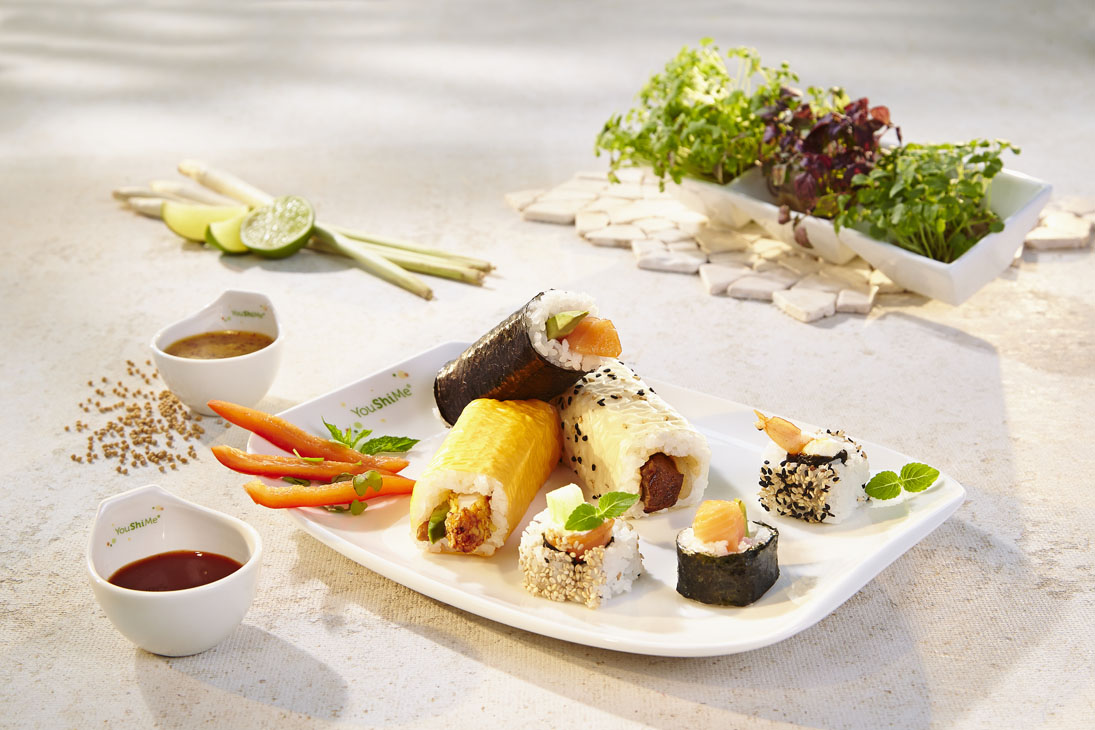 Rudi Schubert, Schubert-Fotografie, Studio für professionelle Werbefotografie, junges kreatives Team, Werbefotografie Münster, Werbefotografie Osnabrück, Werbefotografie,  Food-Fotografie, Stillleben, Produktfotografie, Youshime, Restaurant, Sushi, Sashimi, Rice Rolls, Japanische Küche