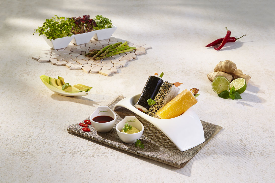 Rudi Schubert, Schubert-Fotografie, Studio für professionelle Werbefotografie, junges kreatives Team, Werbefotografie Münster, Werbefotografie Osnabrück, Werbefotografie,  Food-Fotografie, Stillleben, Produktfotografie, Youshime, Restaurant, Sushi, Sashimi, Rice Rolls, Japanische Küche